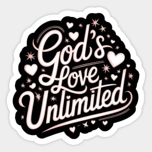 God’s Love Unlimited – Celestial Script Design Sticker